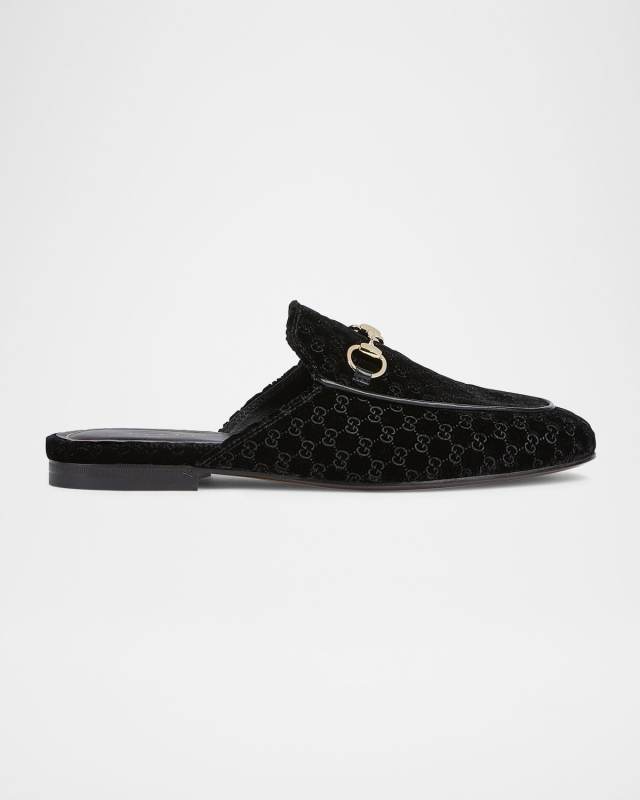 Nady Mini GG Velvet Princetown Mules